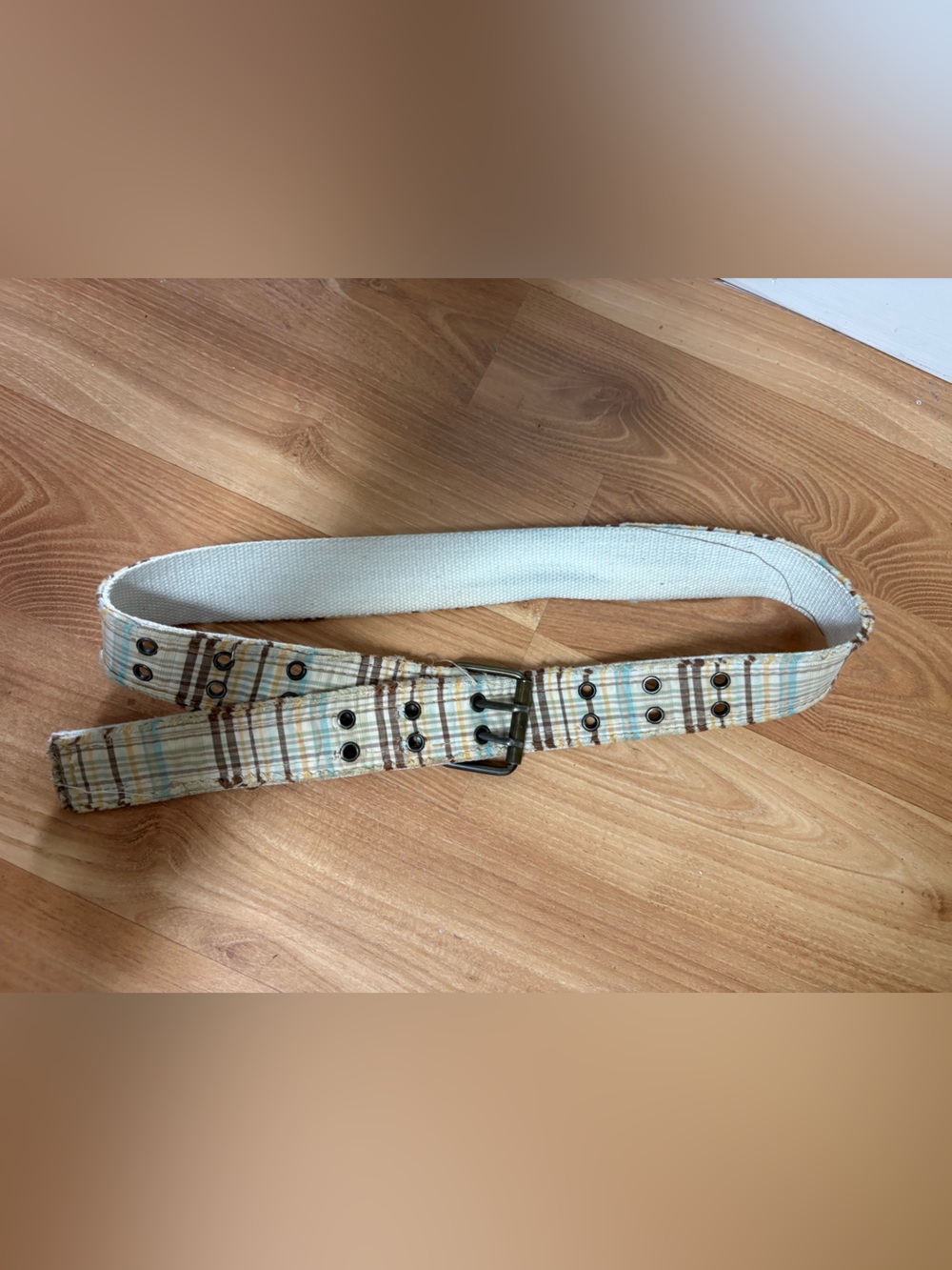 Women's plaid canvas belt